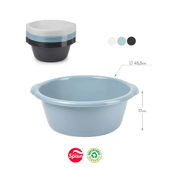 Alguidar Redondo 15L da marca 359 - Utensílio doméstico resistente e prático em cores sortidas