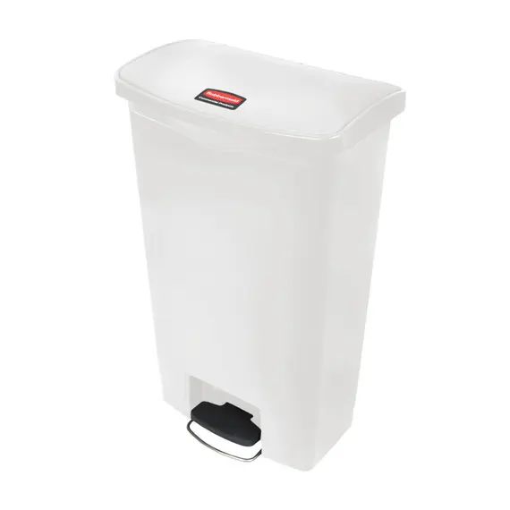 Contentor 68L Resina Slim Jim Step-on com Pedal Branco - Marca 401 | Loja BluePixel
