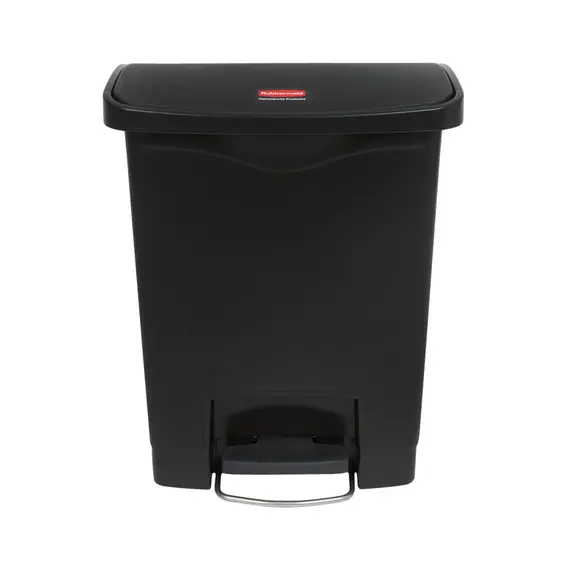 Contentor 30L Resina Slim Jim Step-On com Pedal Frontal Preto | Loja BluePixel