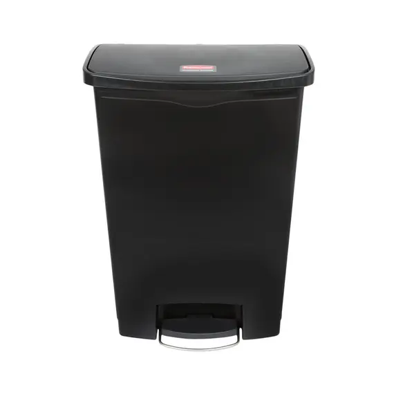 Contentor 90L Slim Jim com Pedal e Sistema Step-On - Resina Preta | bluepixel.pt