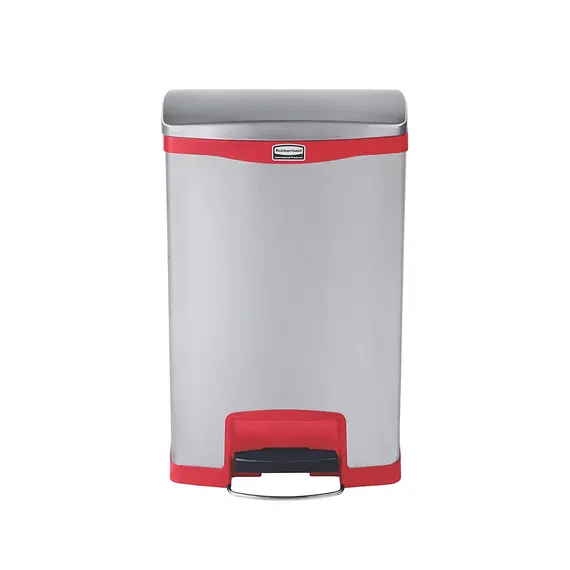 Contentor 50L Metal com Pedal Cinza/Vermelho - Marca 401 | Loja BluePixel
