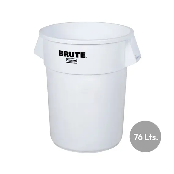 Contentor 76L Plástico Brute Redondo sem Tampa Branco | Marca 401 na bluepixel.pt