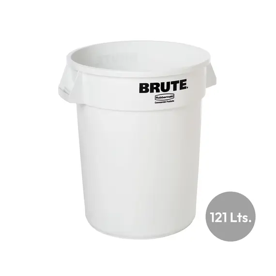 Contentor 121L Plástico Redondo Branco Sem Tampa - Marca 401 | Loja BluePixel