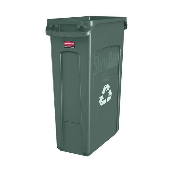 Contentor 87L Slim Jim Plástico Verde Sem Tampa com Canais de Ventilação | bluepixel.pt