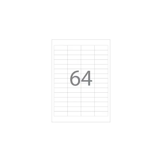 Etiquetas adesivas A4 48,5x16,9mm marca 320 Modelo Etiquetas 048 - 6400 unidades