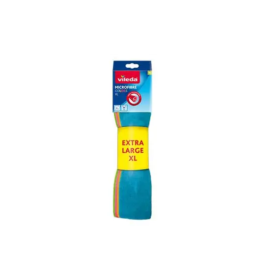 Pano Microfibra 36x38cm Vileda XL Colors Sortido Pack 4un