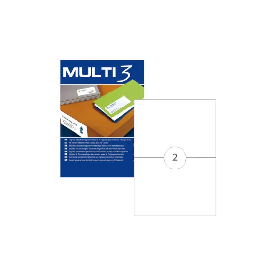 Etiquetas A4 210x148mm 100 folhas - Compatíveis com impressoras Multi3 | bluepixel.pt