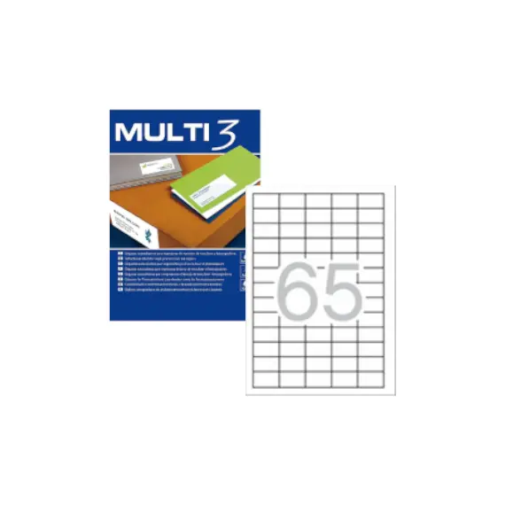 Etiquetas 038x021,2mm 100Fls A4 Multi3 Marca 312 | Etiquetas de Qualidade para Impressoras
