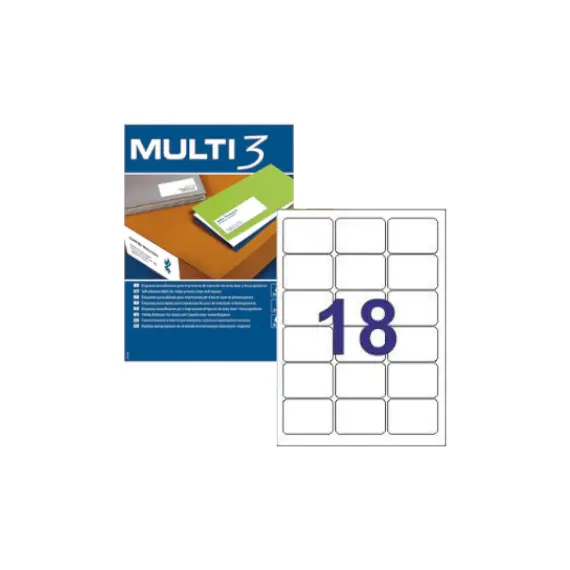 Etiquetas A4 Multi3 63,5x46,6mm 1800unid - Marca 312 | Loja BluePixel