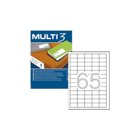 Etiquetas 038x021,2mm 500Fls A4 Multi3 32500un