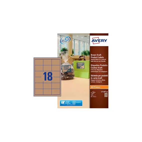 Etiquetas Kraft 62x42mm Castanho 20 Folhas 360unem Marca 123 - Ideal para Rótulos e Organização
