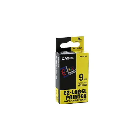 Fita Gravação Casio XR-9YW1 Preto/Amarelo 9mm
