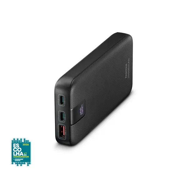 Powerbank 20000mAh USB-A 1 Porta + USB-C 2 Portas Cinza