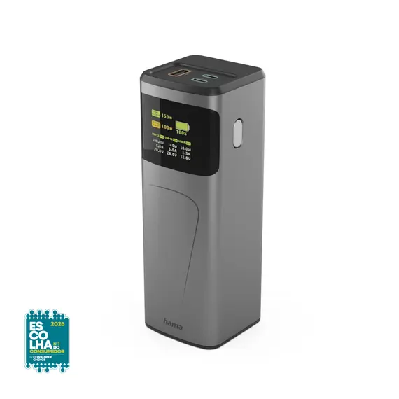 Powerbank 24000mAh USB-C 2 Portas + USB-A High Power Cinza