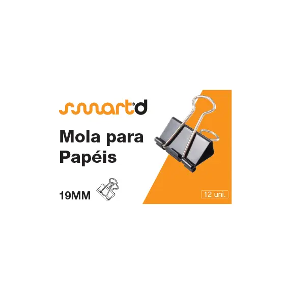 Molas para Papéis 19mm SmartD 425 - Caixa com 12 unidades | Loja BluePixel