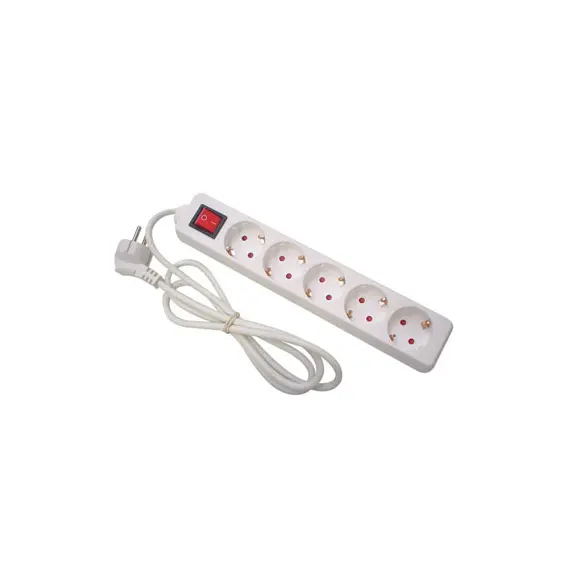 Bloco 5 Tomadas + Interruptor Cabo 1,5mts