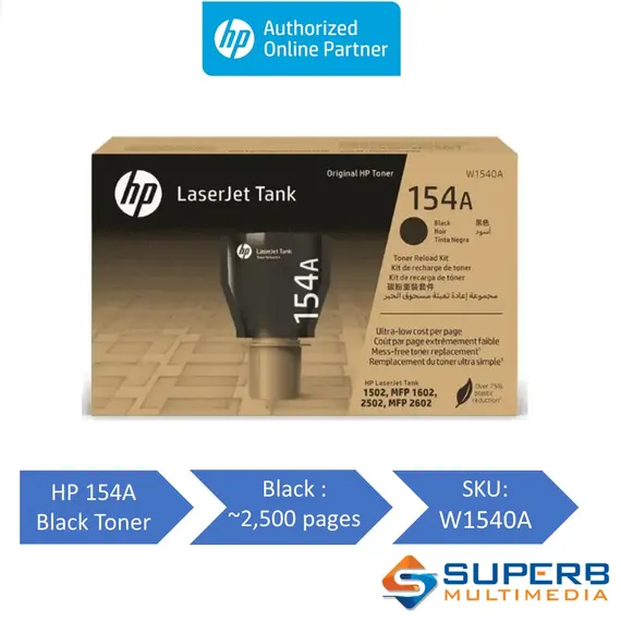 HP 154A Black Original LaserJet Tank Toner Reload Kit