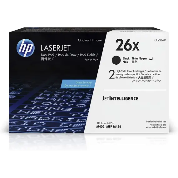 HP 26X original LaserJet Toner cartridge CF226XD Black High Yield 2-pack
