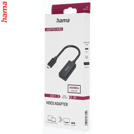 HAMA USB-C Adapter - DisplayPort/HDMI socket Ultra-HD 4K60hz