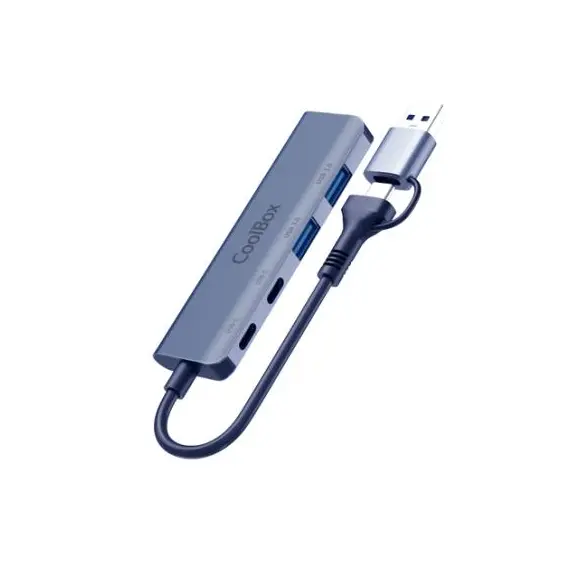 COOLBOX Aluminum Hub USB-C/A - 2x USB-C + 2x USB-A 3.2 Gen 1