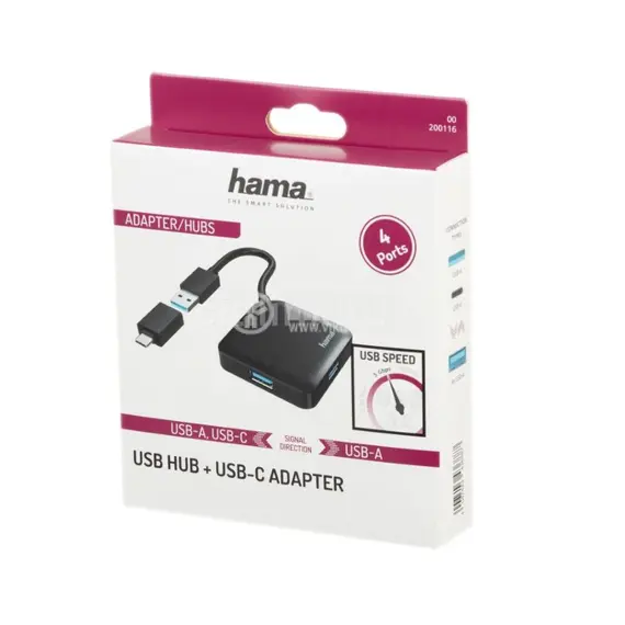 Hama 200116 FIC USB 3.2 Gen1 4 portos HUB