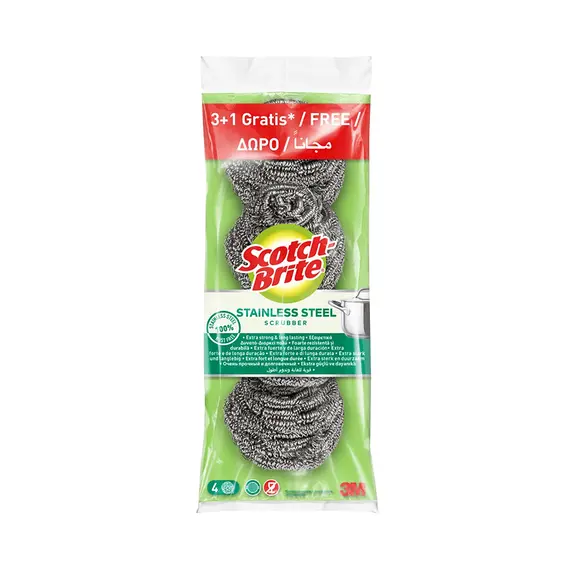 Esfregão Inox Scotch-Brite 3+1unidades - Marca 415 | Loja BluePixel
