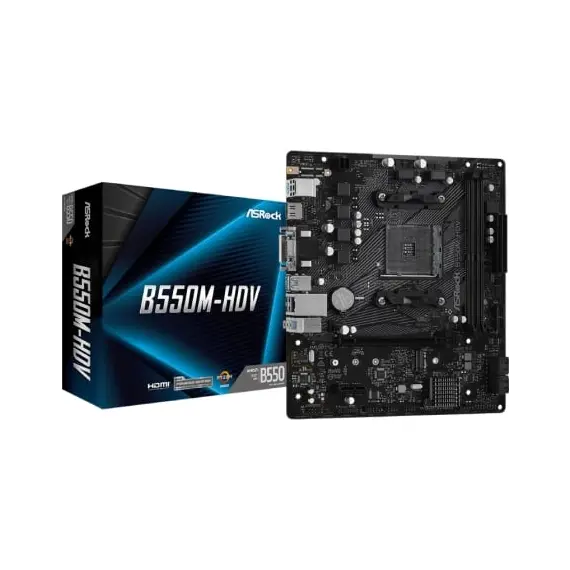 Placa Base Asrock B550M-HDV/ DDR4/ PCIe 4.0/ Socket AM4/ Micro ATX
