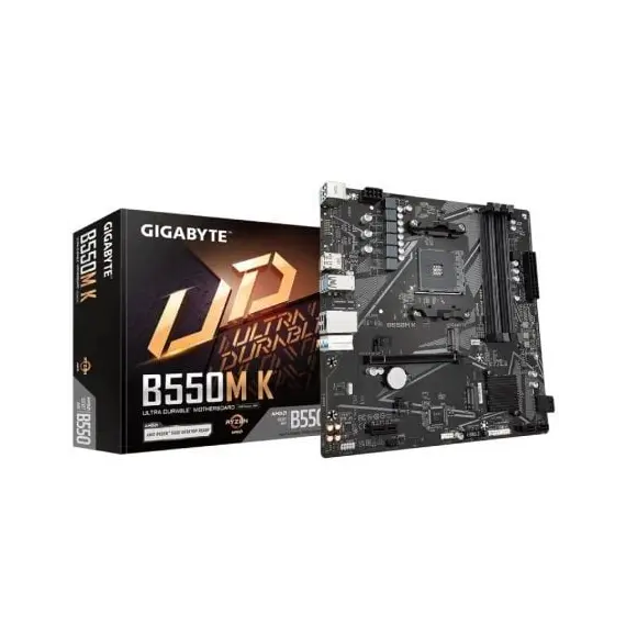Placa Base Gigabyte B550M K Socket AM4/ DDR4/ PCIe 4.0/ Micro ATX