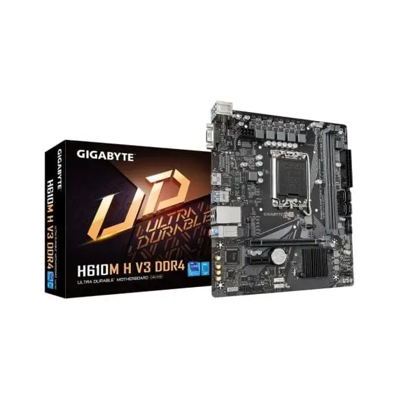 Placa Base Gigabyte H610M H V3 DDR4 Socket 1700/ DDR4/ PCIe 4.0/ Micro ATX