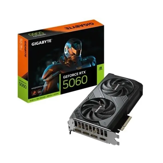 Tarjeta Gráfica Gigabyte GeForce RTX 5060 WindForce OC/ 8GB GDDR7