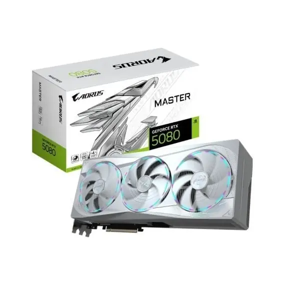 Tarjeta Gráfica Gigabyte AORUS GeForce RTX 5080 MASTER ICE/ 16GB GDDR7