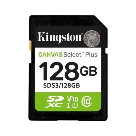 Tarjeta de Memoria Kingston CANVAS Select Plus 128GB SD XC/ Clase 10/ 150MBs