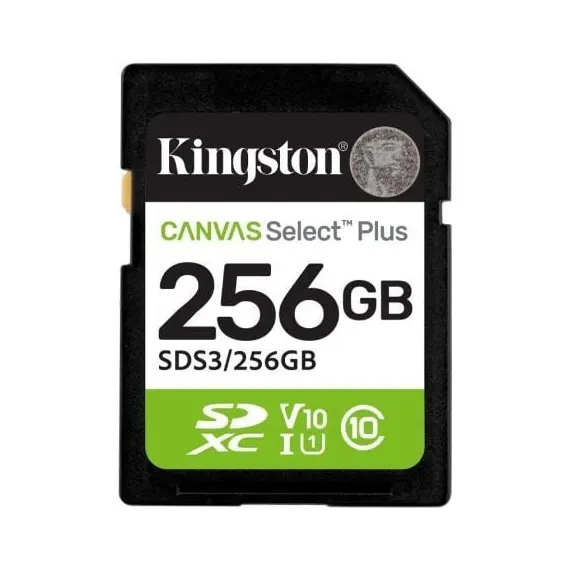 Tarjeta de Memoria Kingston CANVAS Select Plus 256GB SD XC/ Clase 10/ 150MBs