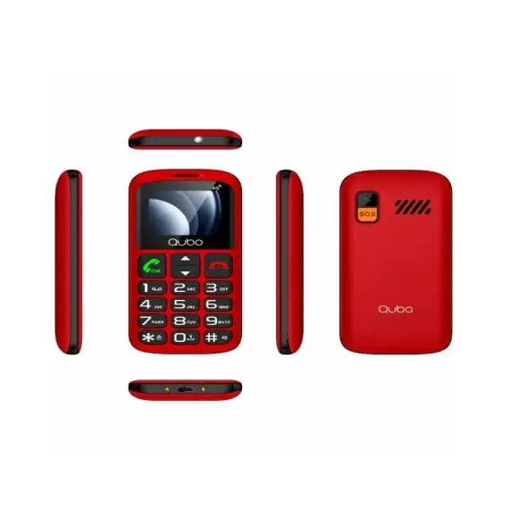 Teléfono Móvil Qubo P-186RD 4G para Personas Mayores/ Rojo