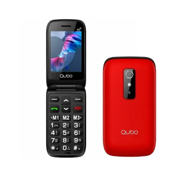 Teléfono Móvil Qubo P-220RD 4G para Personas Mayores/ Rojo