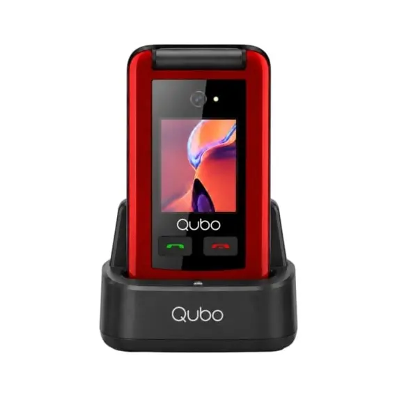 Teléfono Móvil Qubo X-247RDC 4G para Personas Mayores/ Rojo