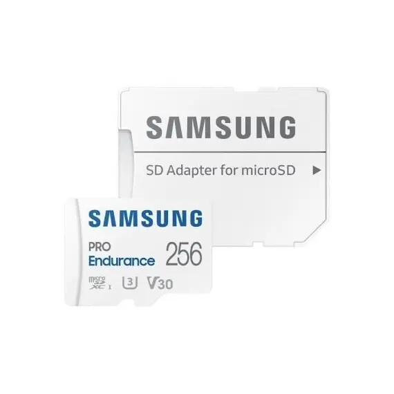 Tarjeta de Memoria Samsung Pro Endurance 256GB microSD XC con Adaptador/ Clase 10/ 100MBs