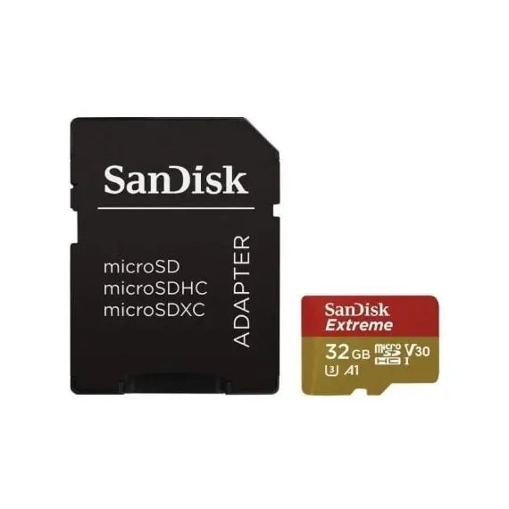 Tarjeta de Memoria SanDisk Extreme 32GB microSD HC UHS-I con Adaptador/ Clase 10/ 100MBs