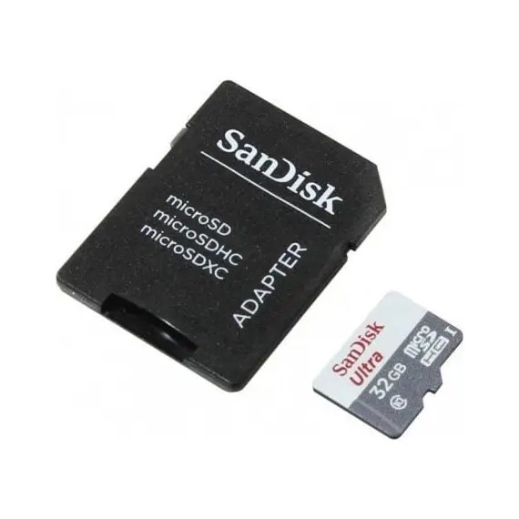 Tarjeta de Memoria SanDisk Ultra 32GB microSD HC con Adaptador/ Clase 10/ 100MB/s