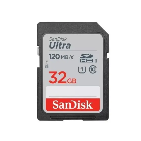 Tarjeta de Memoria SanDisk Ultra 32GB SD HC UHS-I - SDXC/ Clase 10/ 120MBs