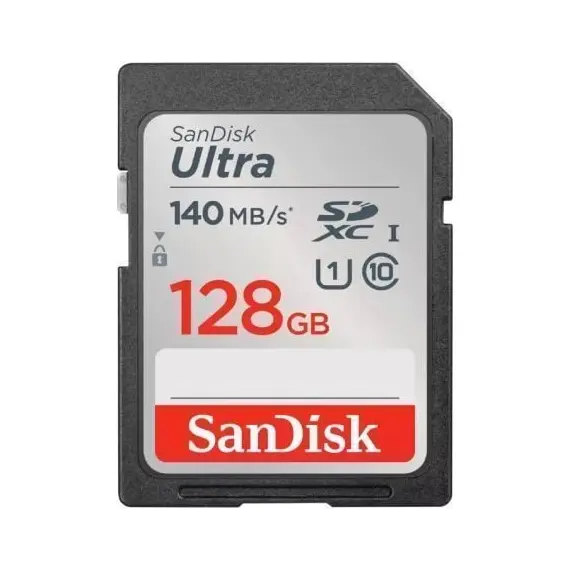 Tarjeta de Memoria SanDisk Ultra 128GB SD HC UHS-I - SDXC/ Clase 10/ 140MBs