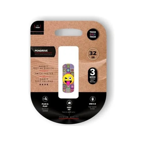 Pendrive 32GB Tech One Tech Emoji guiño USB 2.0