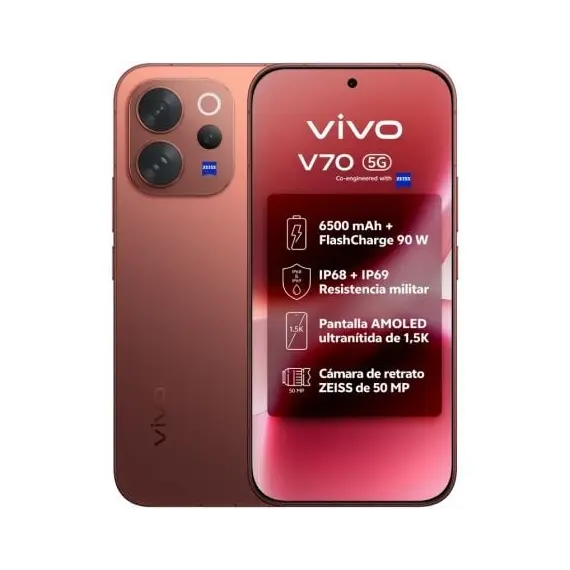 Smartphone Vivo V70 8GB/ 512GB/ 6.59'/ 5G/ Marrón