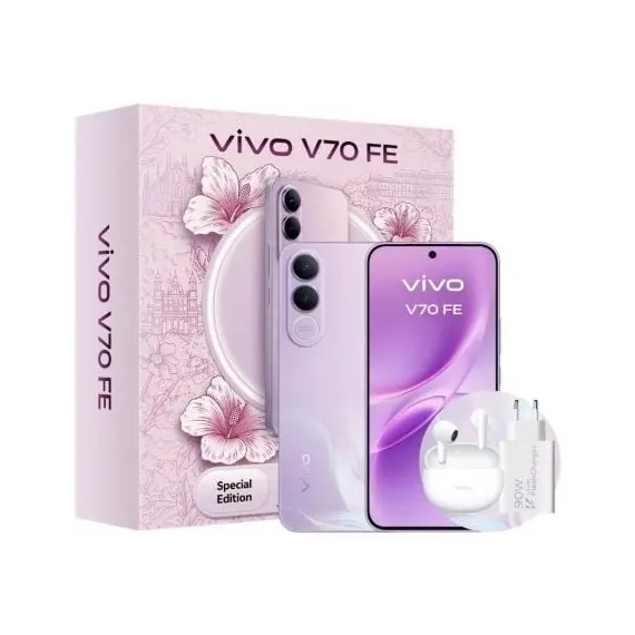 Smartphone Vivo V70 FE 8GB/ 256GB/ 6.83'/ 5G/ Púrpura/ Incluye Cargador + Auriculares