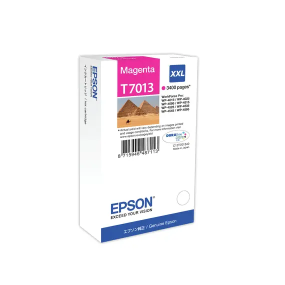 Tinteiro EPSON T7013 Magenta XXL para WorkForce Pro WF-40xx/45xx | BluePixel.pt