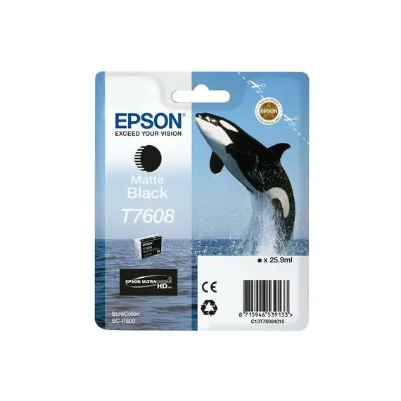 Cartucho Epson T7608 Preto Mate Alta Capacidade - 25,9ml | Loja BluePixel
