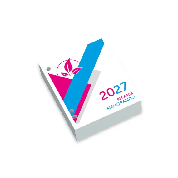 Bloco Memorando 2027 com Furos para Base de Secretária