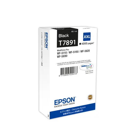 Cartucho de tinta preto Epson 1LB T7891 de alta capacidade - Impressão até 4.000 páginas | bluepixel.pt