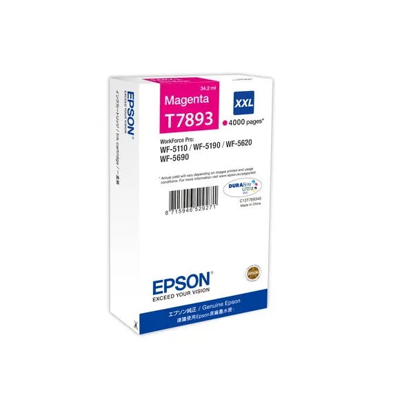 Cartucho Epson T7893 Magenta de Alta Capacidade - 4.000 páginas | BluePixel.pt
