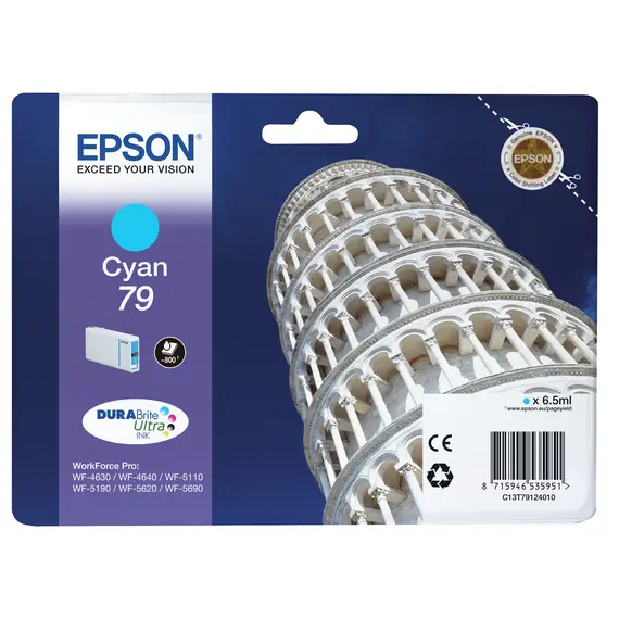Tinteiro EPSON T79 Ciano para WorkForce Pro WF-46xx/51xx/56xx | BluePixel.pt